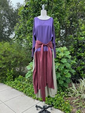 Bryan Emerson Vintage silk colorblock layered maxi dress - One Size